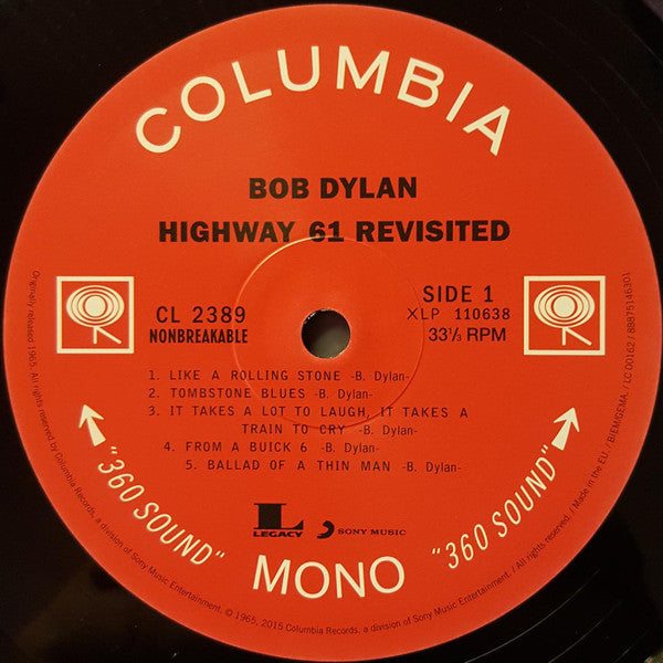 Bob Dylan : Highway 61 Revisited (LP,Album,Reissue,Mono)