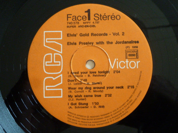 Elvis Presley : Elvis' Gold Records, Vol. 2 (LP,Compilation,Stereo)