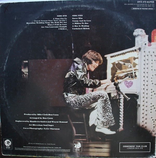 Donny Osmond : A Time For Us (LP, Album)