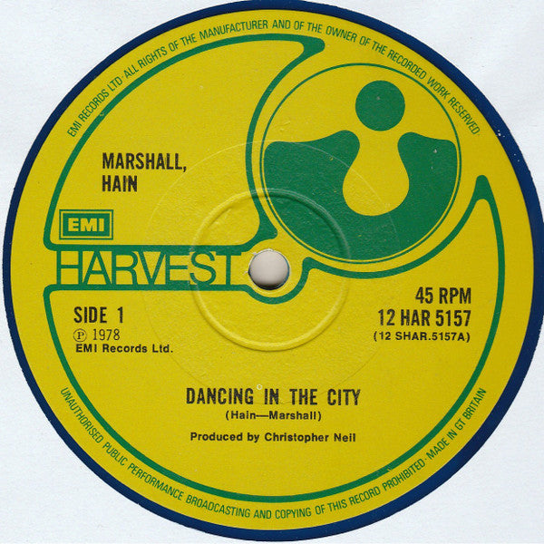 Marshall, Hain* : Dancing In The City (12", Blu)
