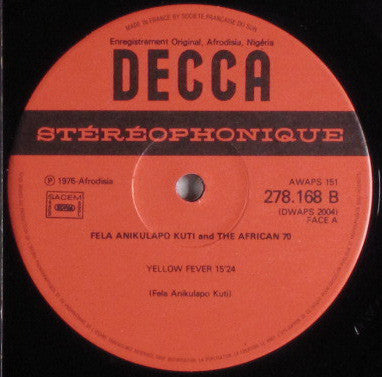 Fela Kuti & Africa 70 : Yellow Fever (LP, Album)