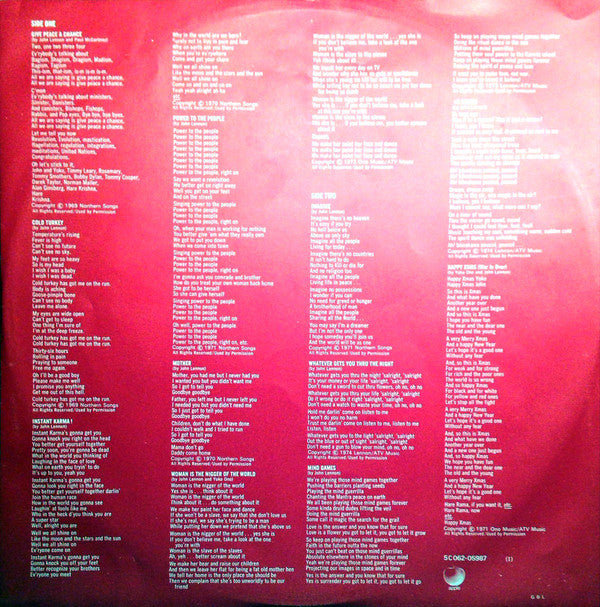 John Lennon / The Plastic Ono Band : Shaved Fish (LP, Comp)