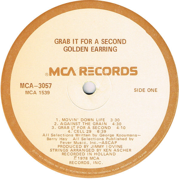 Golden Earring : Grab It For A Second (LP, Album, Glo)