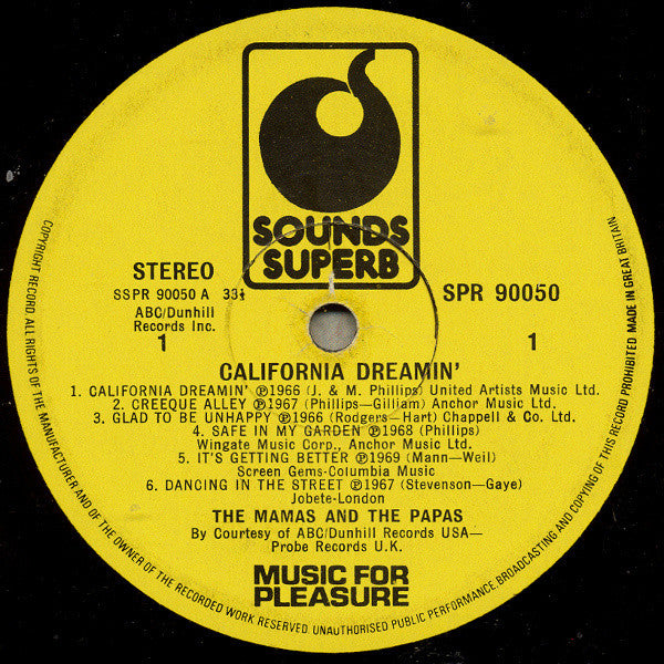 The Mamas & The Papas : Best Of The Mamas & The Papas - California Dreamin' (LP, Comp)