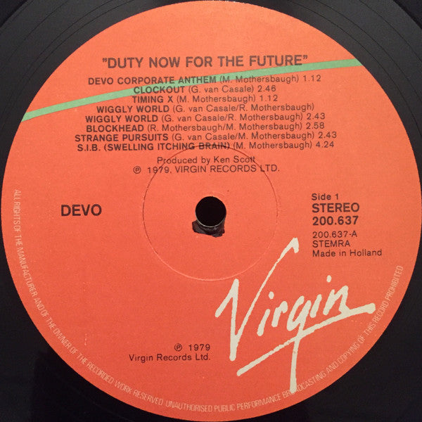 Devo : Duty Now For The Future (LP, Album, Emb)