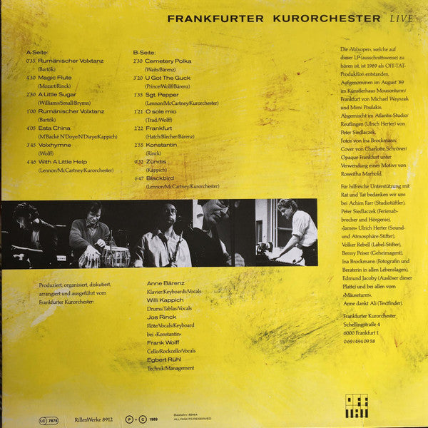 Frankfurter Kurorchester : Live (LP, Album)