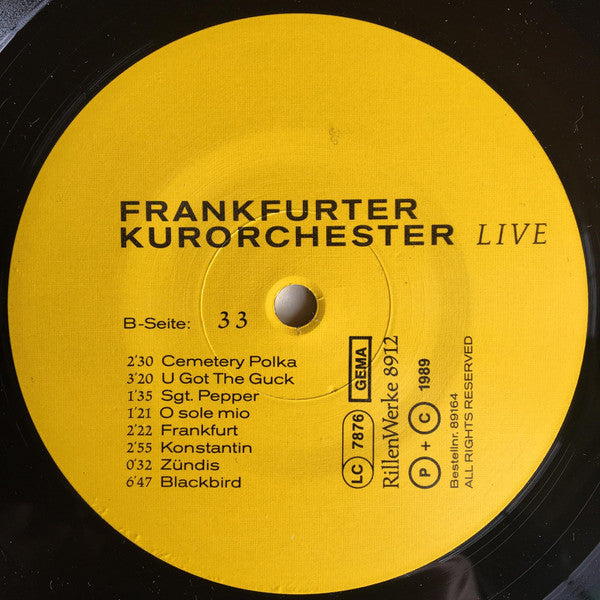 Frankfurter Kurorchester : Live (LP, Album)