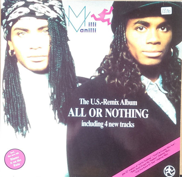 Milli Vanilli : All Or Nothing - The U.S. Remix Album (LP, Album, Club, Gat)