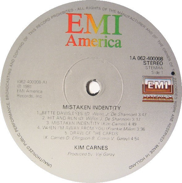 Kim Carnes : Mistaken Identity (LP,Album)