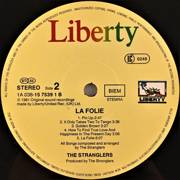 The Stranglers : La Folie (LP, Album, RE)