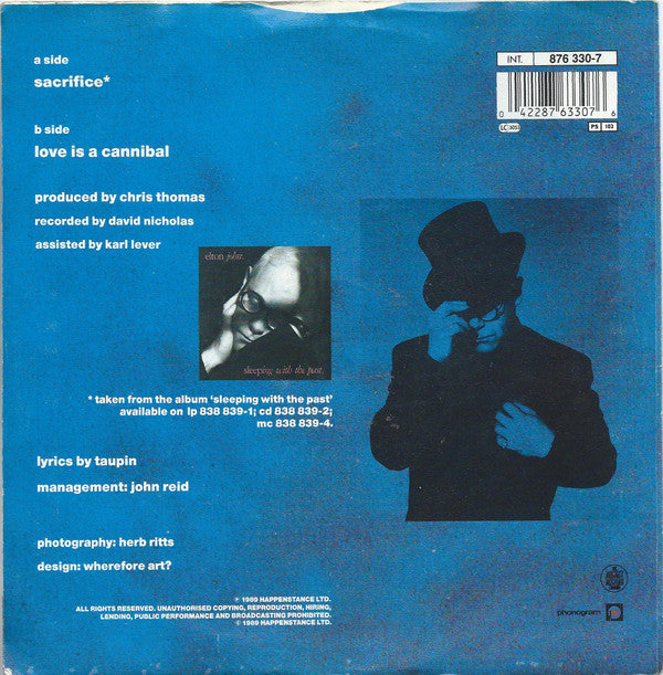 Elton John : Sacrifice (7", Single)