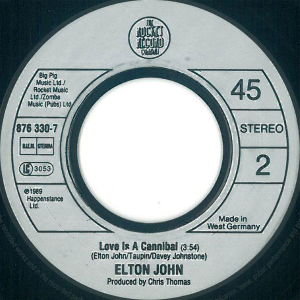 Elton John : Sacrifice (7", Single)