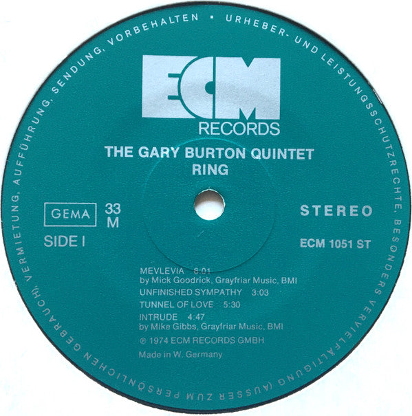 The Gary Burton Quintet* With Eberhard Weber : Ring (LP, Album)