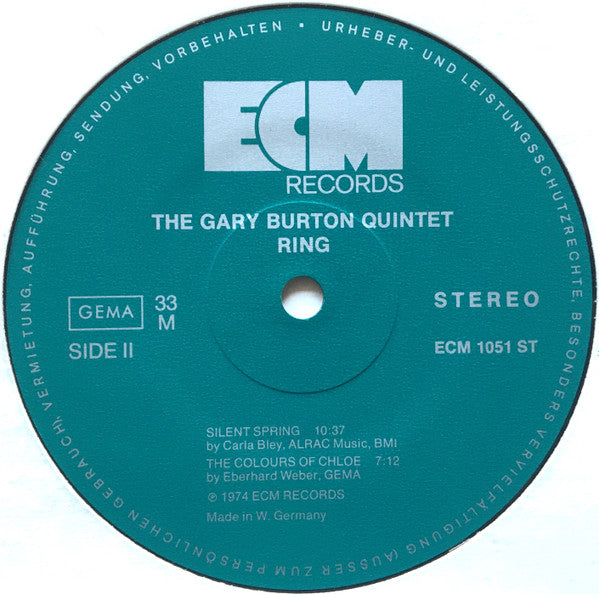The Gary Burton Quintet* With Eberhard Weber : Ring (LP, Album)