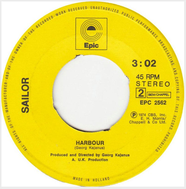 Sailor - Traffic Jam (7", Single) - De Platen Aap – Vinylwinkel in Brielle & online webshop voor muziekliefhebbers
