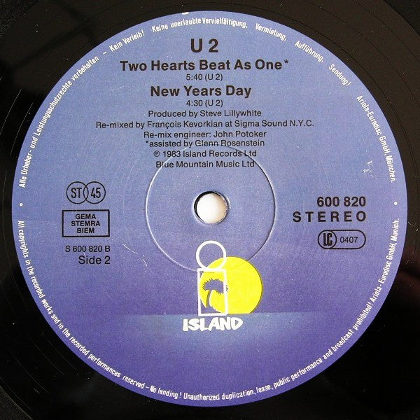 U2 : Sunday Bloody Sunday (12", Maxi, RE)
