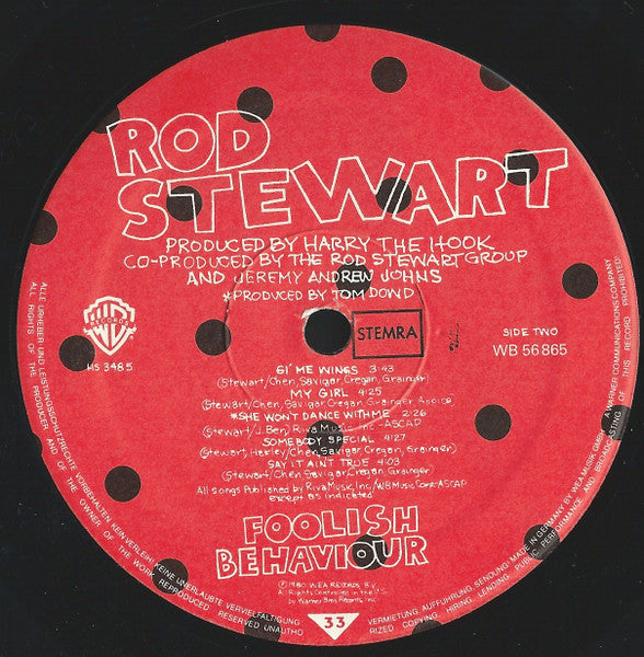 Rod Stewart : Foolish Behaviour (LP, Album, Pos)
