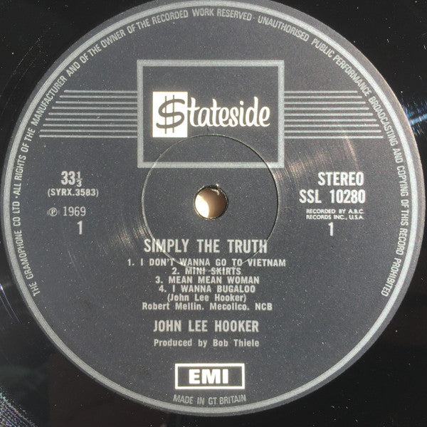 John Lee Hooker : Simply The Truth (LP, Album)