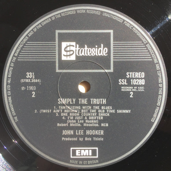 John Lee Hooker : Simply The Truth (LP, Album)