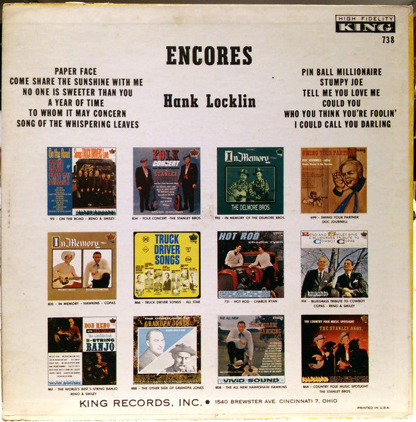 Hank Locklin : Encores (LP, Album)