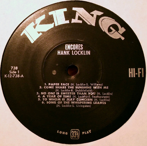 Hank Locklin : Encores (LP, Album)