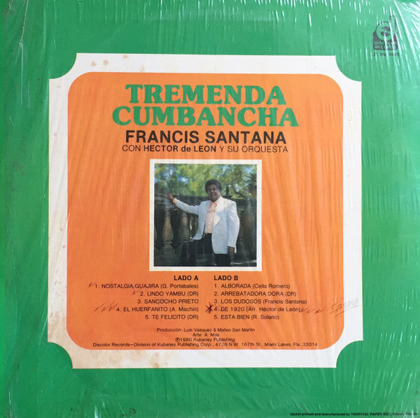 Francis Santana Con Héctor De León Y Su Orquesta : Tremenda Cumbancha (LP, Album)