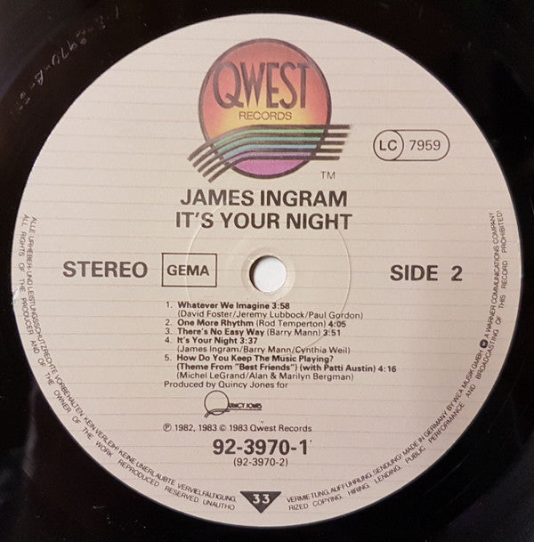 James Ingram : It's Your Night (LP,Album)