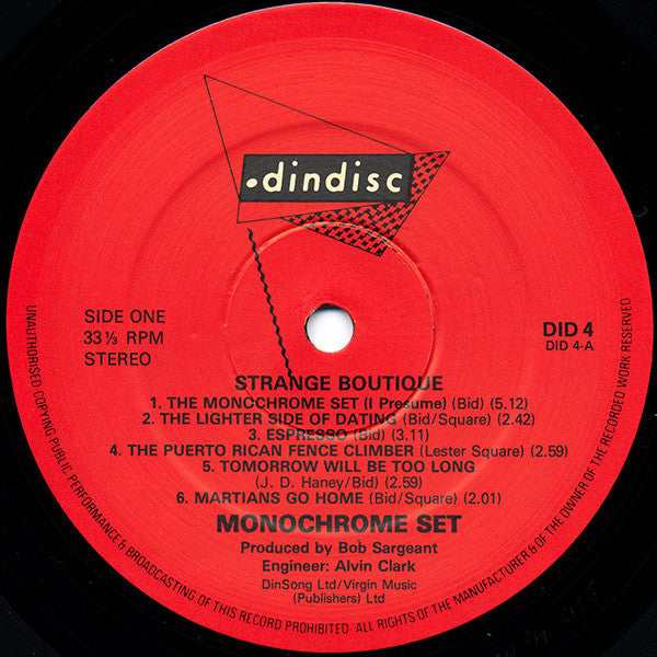 The Monochrome Set : "Strange Boutique" (LP, Album, Emb)
