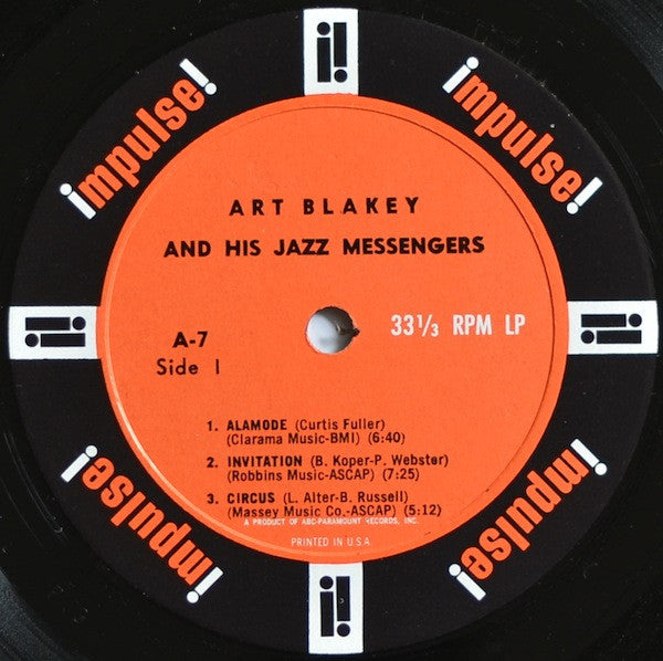 Art Blakey And The Jazz Messengers* : !!!!! Impulse! Art Blakey! Jazz Messengers! !!!!! (LP, Album, Mono, RP)