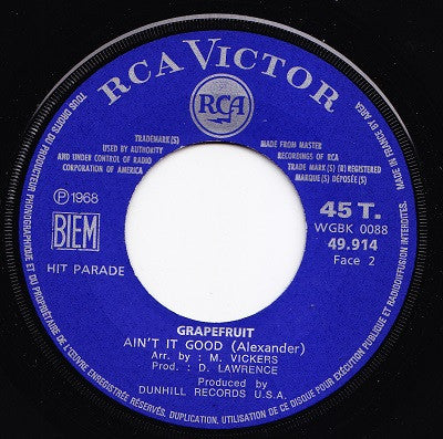 Grapefruit : C'mon Marianne / Ain't It Good (7", Single)