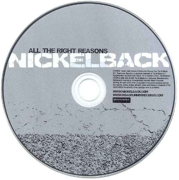 Nickelback - All The Right Reasons (CD, Album) - De Platen Aap – Vinylwinkel in Brielle & online webshop voor muziekliefhebbers