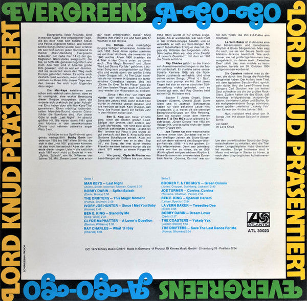 Various : Lord Knud Präsentiert Evergreens A-Go-Go (LP, Comp, Mono)