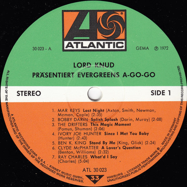 Various : Lord Knud Präsentiert Evergreens A-Go-Go (LP, Comp, Mono)