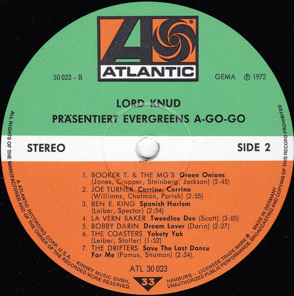 Various : Lord Knud Präsentiert Evergreens A-Go-Go (LP, Comp, Mono)