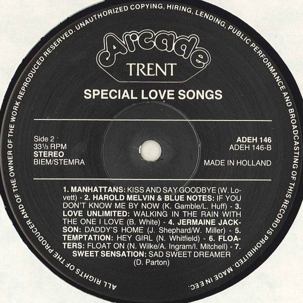 Various : Special Love Songs (LP,Compilation)