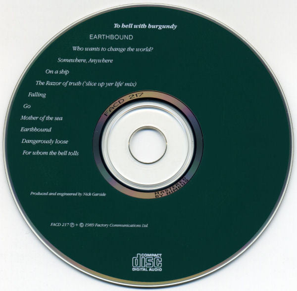 To Hell With Burgundy - Earthbound (CD, Album) - De Platen Aap – Vinylwinkel in Brielle & online webshop voor muziekliefhebbers