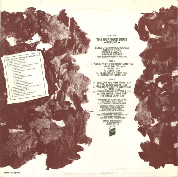 The Gornack Bros : Refund (LP, Album)