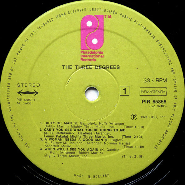 The Three Degrees : The Three Degrees (LP, Album, Gat)