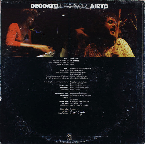 Deodato* / Airto* : In Concert (LP, Album, Pit)