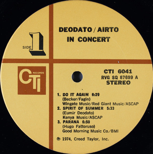 Deodato* / Airto* : In Concert (LP, Album, Pit)