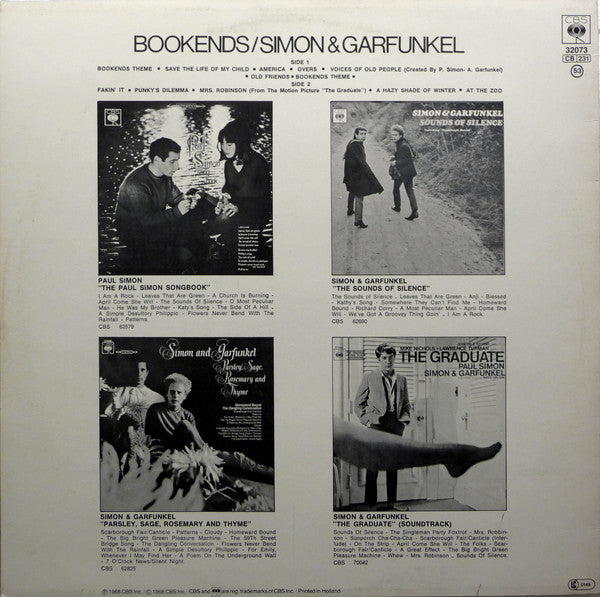 Simon & Garfunkel : Bookends (LP, Album, RE)