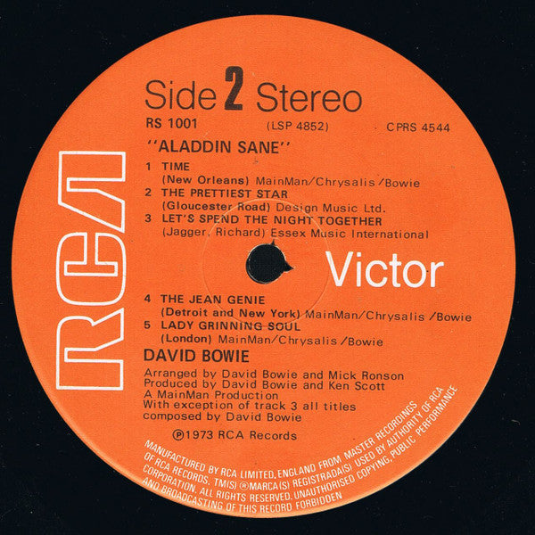 David Bowie - Aladdin Sane (LP, Album, RE, Non) - De Platen Aap – Vinylwinkel in Brielle & online webshop voor muziekliefhebbers