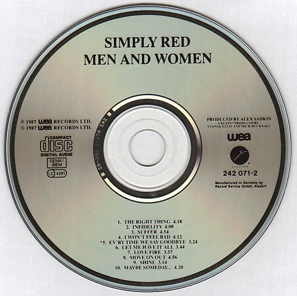 Simply Red - Men And Women (CD, Album) - De Platen Aap – Vinylwinkel in Brielle & online webshop voor muziekliefhebbers