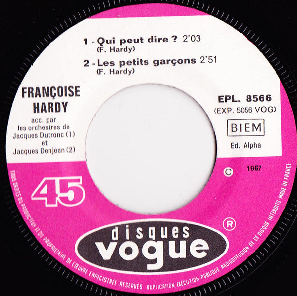 Françoise Hardy : Voilà (7", EP)