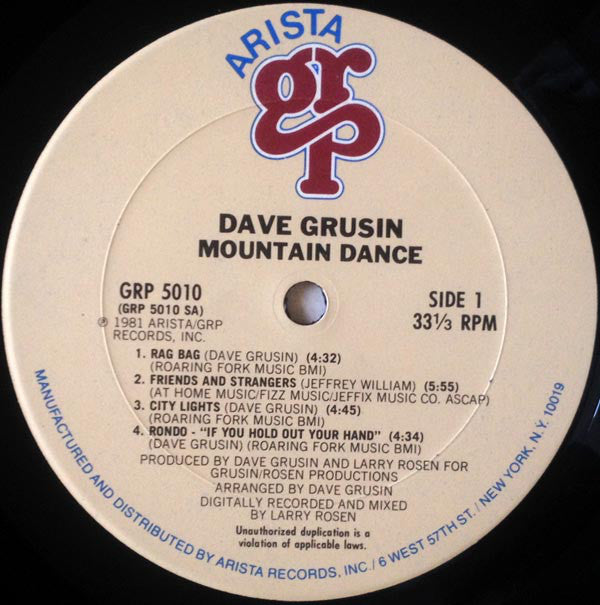 Dave Grusin : Mountain Dance (LP, Album, San)