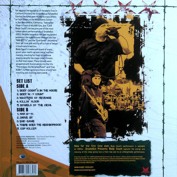 Body Count (2) Featuring Ice-T : SmokeOut Festival Presents Body Count Featuring Ice-T (LP, Album, RE)