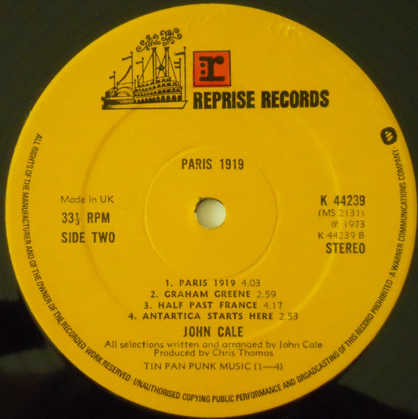 John Cale : Paris 1919 (LP, Album, RP)