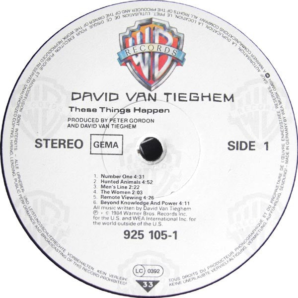 David Van Tieghem : These Things Happen (LP, Album)