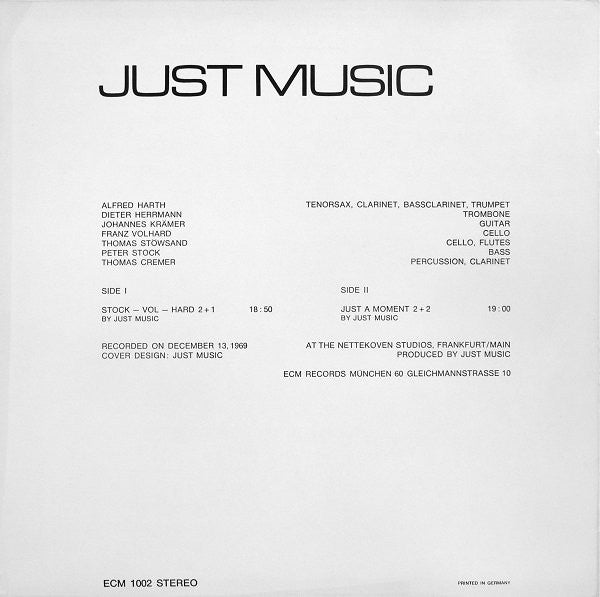 Just Music : Just Music (LP, Album)