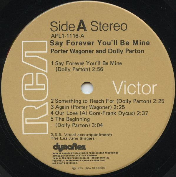 Porter Wagoner and Dolly Parton : Say Forever You'll Be Mine (LP, Album)
